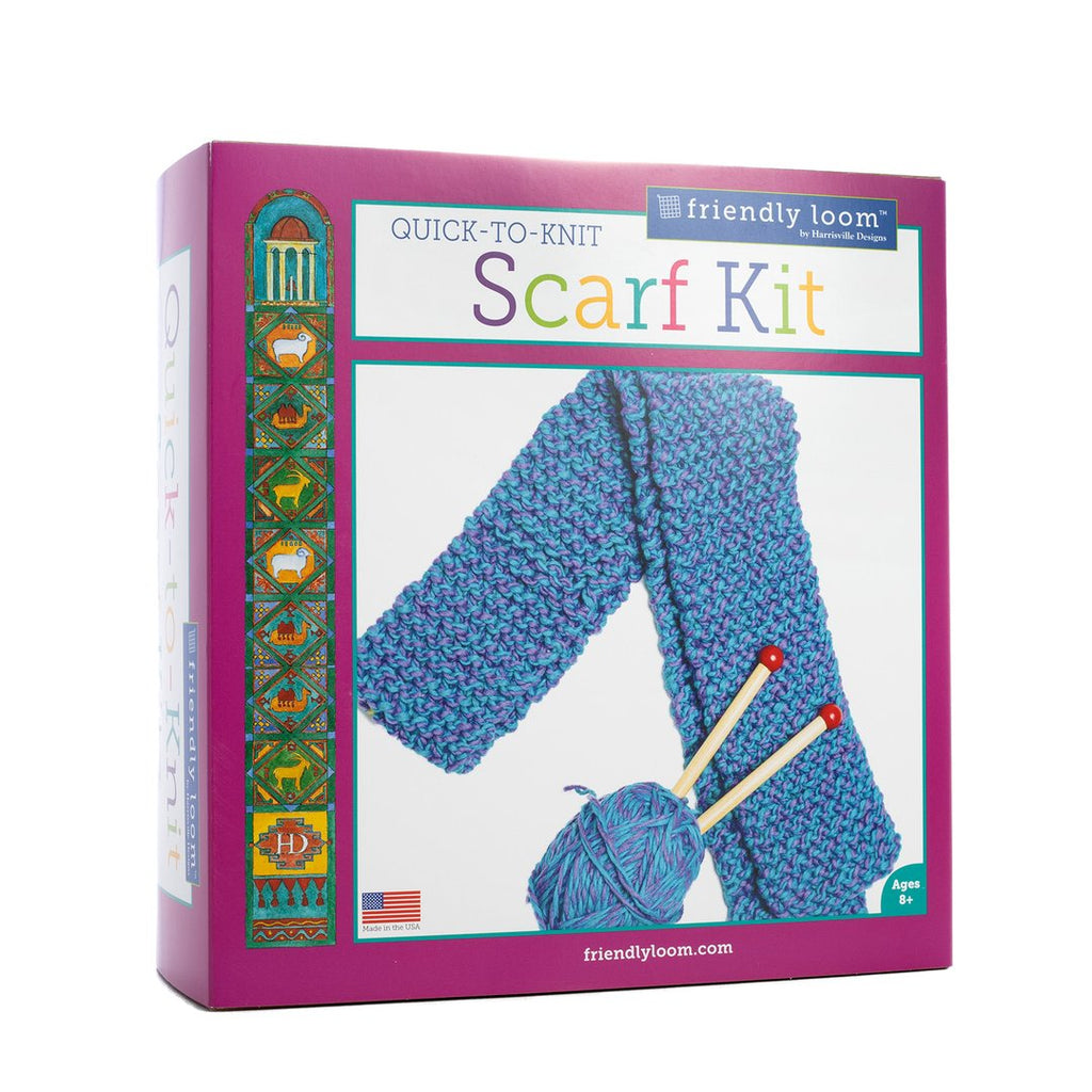 Quick-to-Knit Scarf Kit BLUE